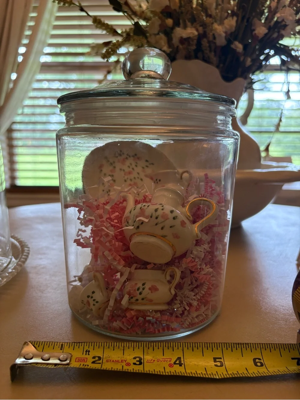 Miniature Porcelain Creamer & Sugar Set with Pink Floral Accents